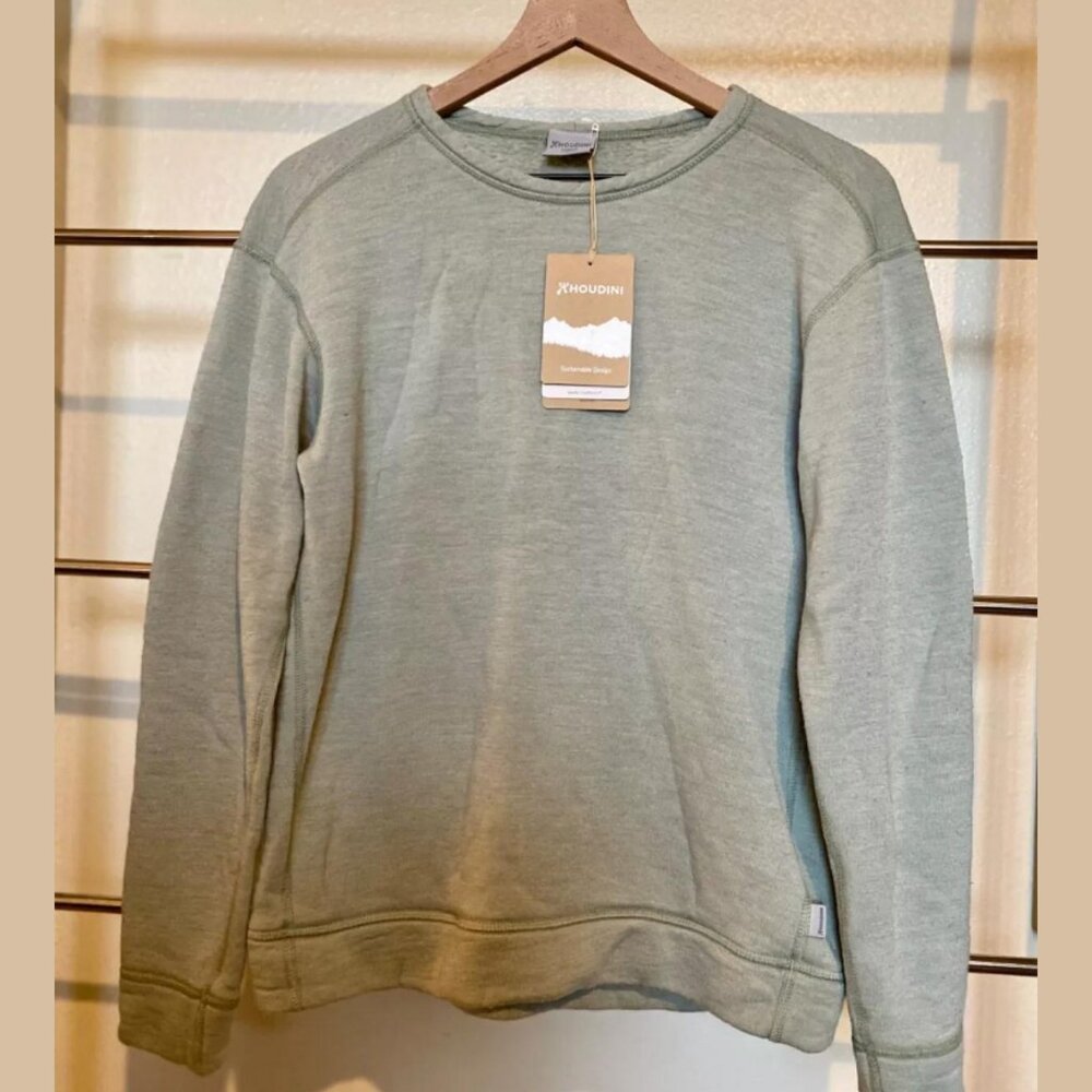 Women’s Houdini Alto Crew Wool Sweatshirt Green Horizon Small Very Good With Tag